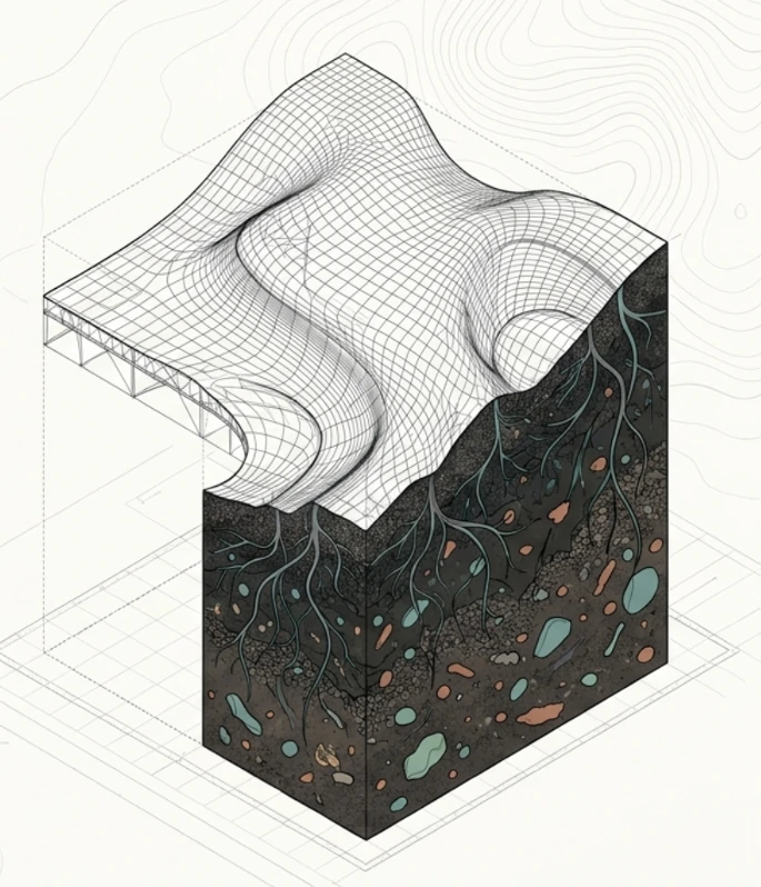 Illustrative digital model of a soil cross-section